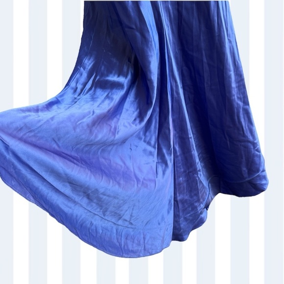 ZUM ZUM By Niki Livas VINTAGE 90s Y2K Satin Sequin Slip Mermaid Dress Blue 5 / 6 - Picture 5 of 12